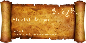 Viszlai Áron névjegykártya